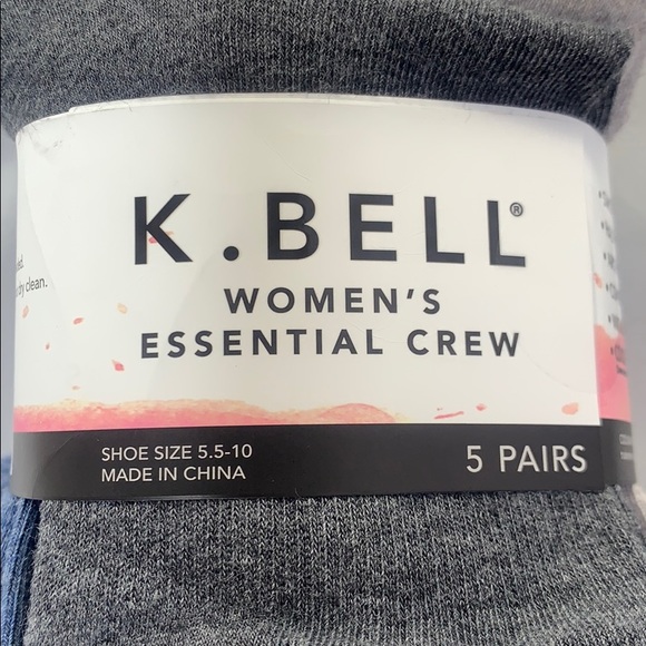 K.Bell Women’s essentials crew socks 5-pack - Picture 2 of 6